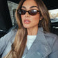 商品图片 36 | B0DMN6519L | FEISEDY Retro Oval Cat Eye Sunglasses for Women 90s Narrow Lightweight Shades Y2k Trendy Sunnies B0257