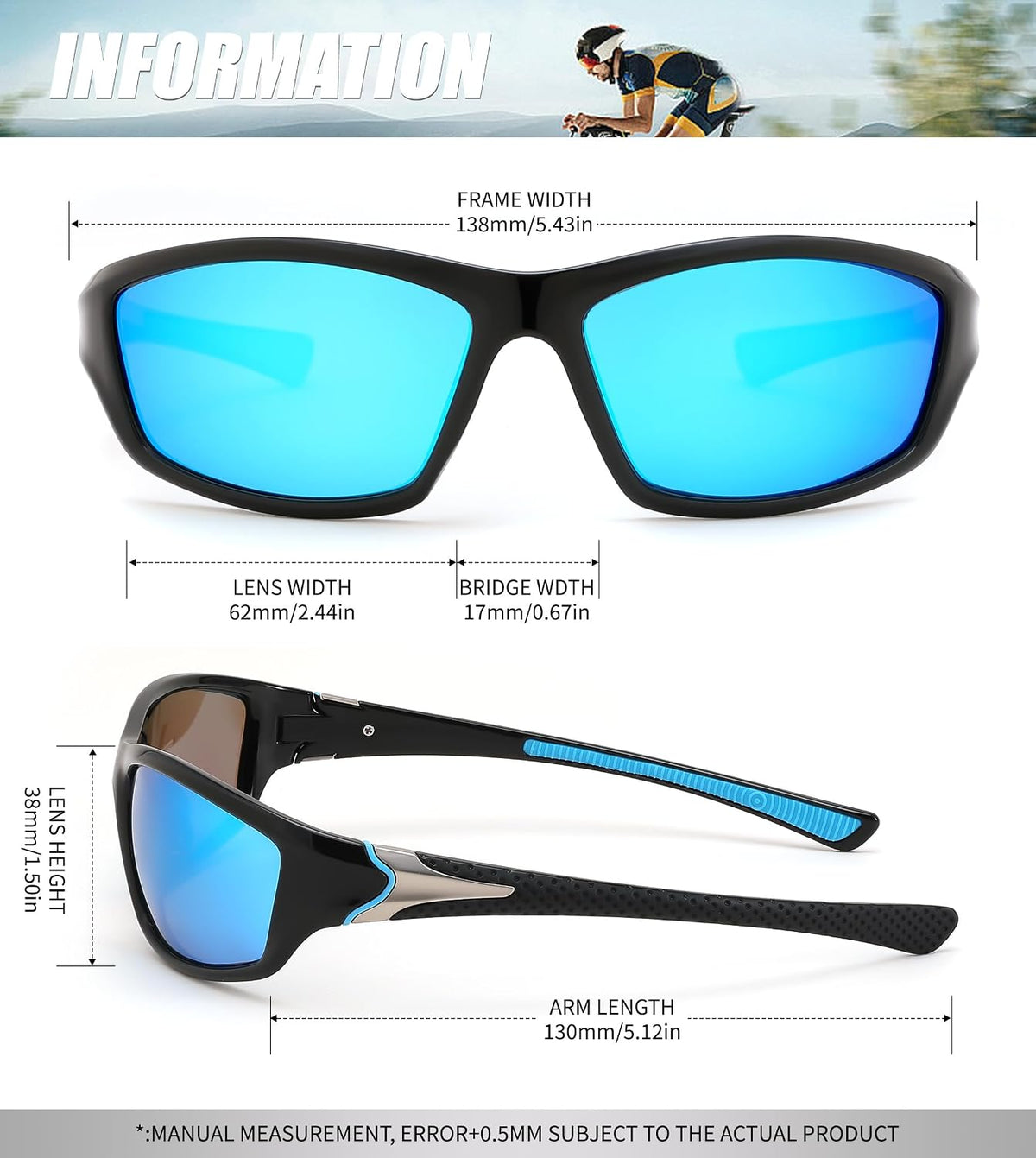 ÉÌƷͼƬ 22 | B0FG2NFPX3 | FEISEDY 3 Pack Polarized Sports Sunglasses for Men, Wrap Around Frame, UV400 Protection, Fishing Driving Cycling B2674