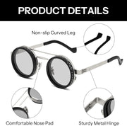 ÉÌƷͼƬ 38 | B0FK1DDVSV | FEISEDY Adjustable Sunglasses Polarized Men, Round Metal ND Filter B1400