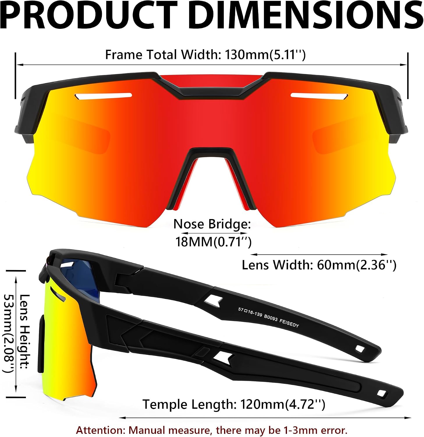 商品图片 20 | B0D78P6WRV | FEISEDY Kids Teens Baseball Polarized Sunglasses Sports Cycling Glasses for Youth Boys Girls Age 8-16 B0157