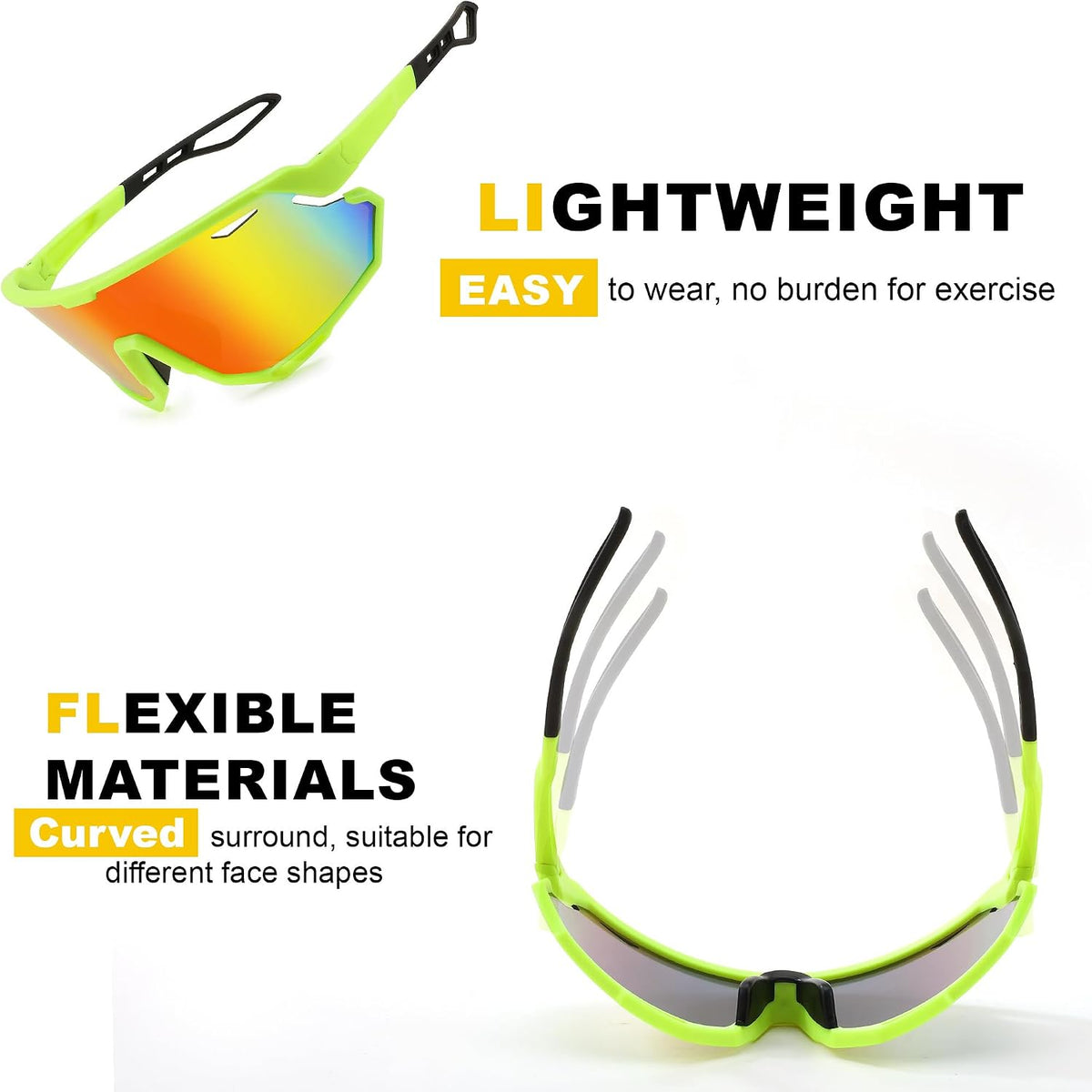 ÉÌƷͼƬ 5 | B0CNGK88DC | FEISEDY Sport Sunglasses for Men Women, Cycling Glasses with UV Protection, for Baseball, Ski, Runing, Golf B0082