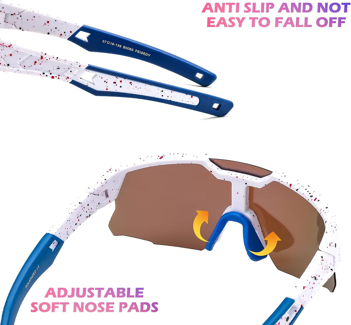 ÉÌƷͼƬ 28 | B0CCJ9N8C5 | FEISEDY Kids Sports Sunglasses UV400 for Youth, Ages 8-16 B0048