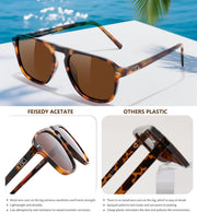 ÉÌƷͼƬ 56 | B0F4D461TF | FEISEDY Polarized Aviator Mens Sunglasses Square Modern Women Vintage Style Acetate Frame UV400 B0191