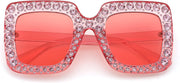 ÉÌƷͼƬ 21 | B077GMJCV8 | FEISEDY Women Sparkling Crystal Sunglasses Oversized Square Thick Frame B2283