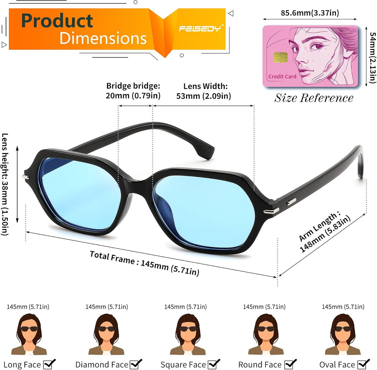 ÉÌƷͼƬ 6 | B0HJYQR9BW | FEISEDY Classic Square Sunglasses for Women Men, Retro Trendy Shades B0493