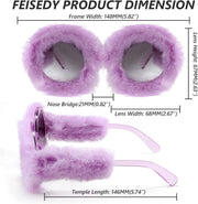 ÉÌƷͼƬ 80 | B09PN9V5N6 | FEISEDY Sunglasses Women Plush Fuzzy Soft Velvet Party Masquerade B2877