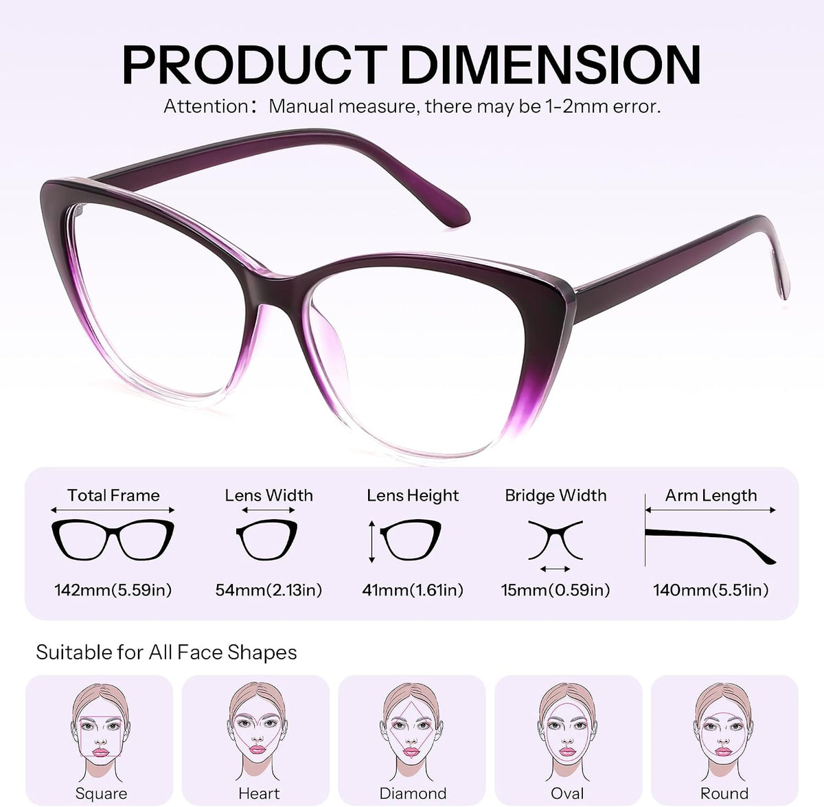 ÉÌƷͼƬ 5 | B0G8D97VW9 | FEISEDY 3 Pack Cat Eye Reading Glasses Blue Light Blocking Women/Men B0374