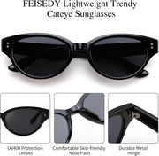 ÉÌƷͼƬ 5 | B0GVNVB7XS | FEISEDY Retro Oval Cat Eye Sunglasses for Women UV400 Protection B0419