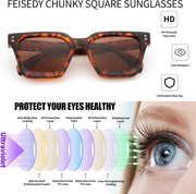 ÉÌƷͼƬ 23 | B0C9J9VMJL | FEISEDY Sunglasses Men Women Polarized, Chunky Square Thick Frame, Rectangle UV400 Shade Sun Glasses B2396
