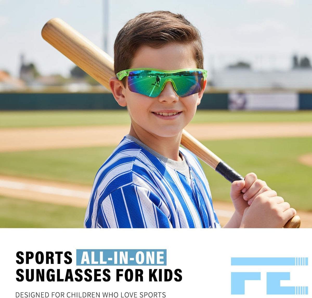 ÉÌƷͼƬ 42 | B07JZ18KMZ | FEISEDY Kids Polarized Sports Sunglasses, TR90 UV400 Baseball Cycling