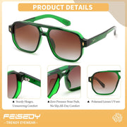 ÉÌƷͼƬ 33 | B0H79Y4V6B | FEISEDY Retro Aviator Square Polarized Sunglasses Women Men Trendy B0444