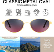 ÉÌƷͼƬ 31 | B0GVDQNHD2 | FEISEDY Oval Metal Sunglasses for Women and Men, Classic UV400 Protection Shades Retro Trendy Driving Fishing Eyewear B0430