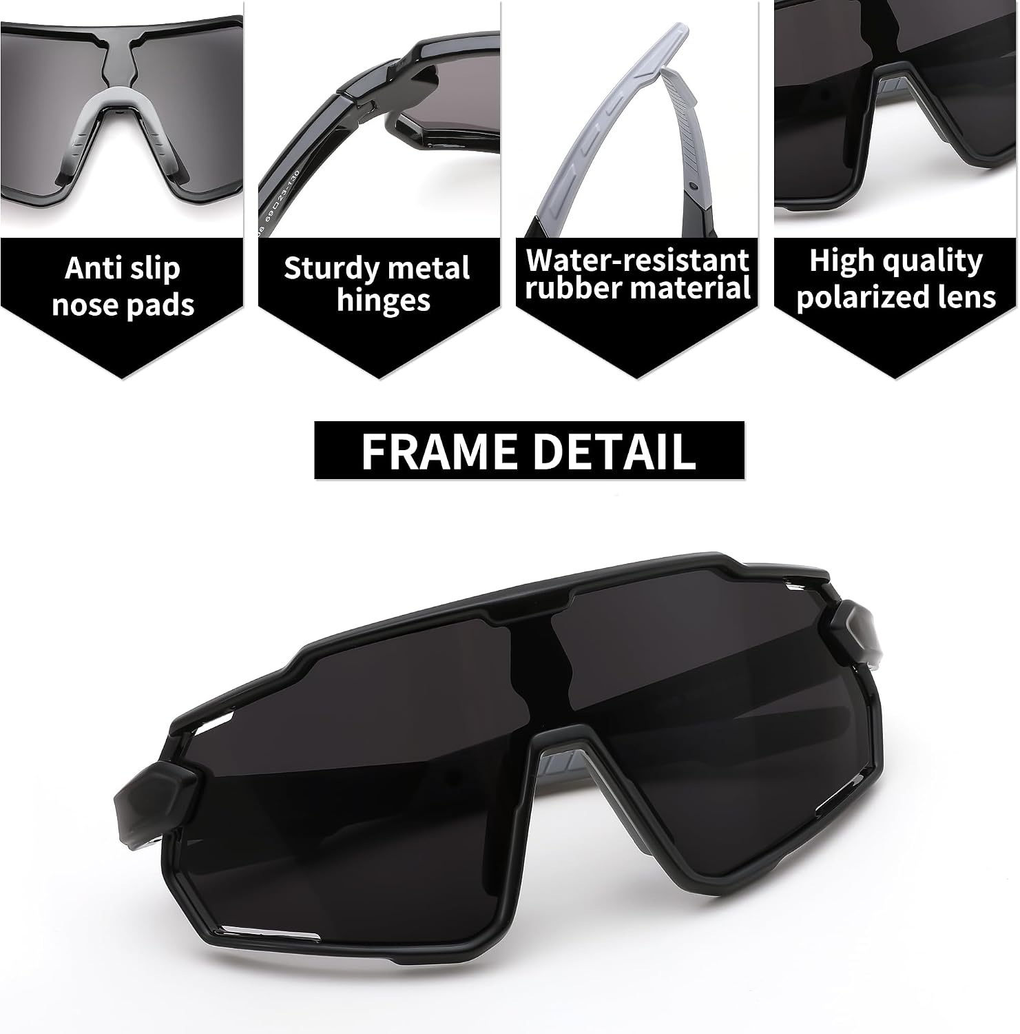 商品图片 53 | B0D6XZ67Q2 | FEISEDY Kids Teens Baseball Polarized Sunglasses Lightweight Frame UV400 Sports Cycling Shades for Boys Girls B0190