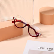 ÉÌƷͼƬ 25 | B0CJFLY9C9 | FEISEDY Reading Glasses for Women Fashion Half Frame Cat Eye Glasses Anti Glare Eyeglasses B0067