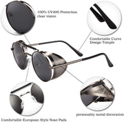 ÉÌƷͼƬ 22 | B09LYD9SW2 | FEISEDY Steam Punk Sunglasses for Men Women Side Shield Round Steampunk Vintage Glasses Shades B2518