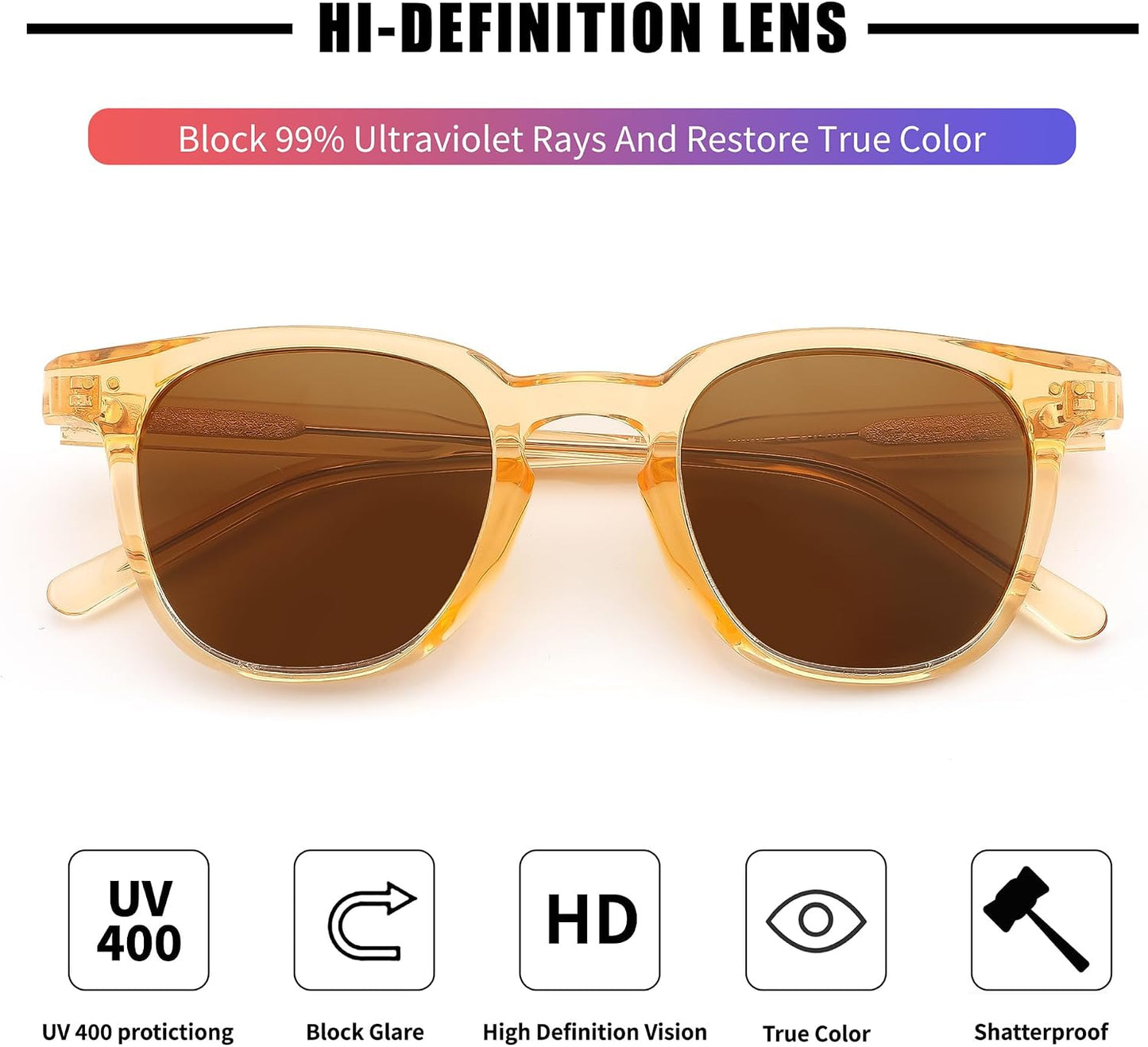 商品图片 36 | B0CCPBD9GS | FEISEDY Classic Polarized Sunglasses Retro Round Sunglasses for Women Men Trendy Shades B0002