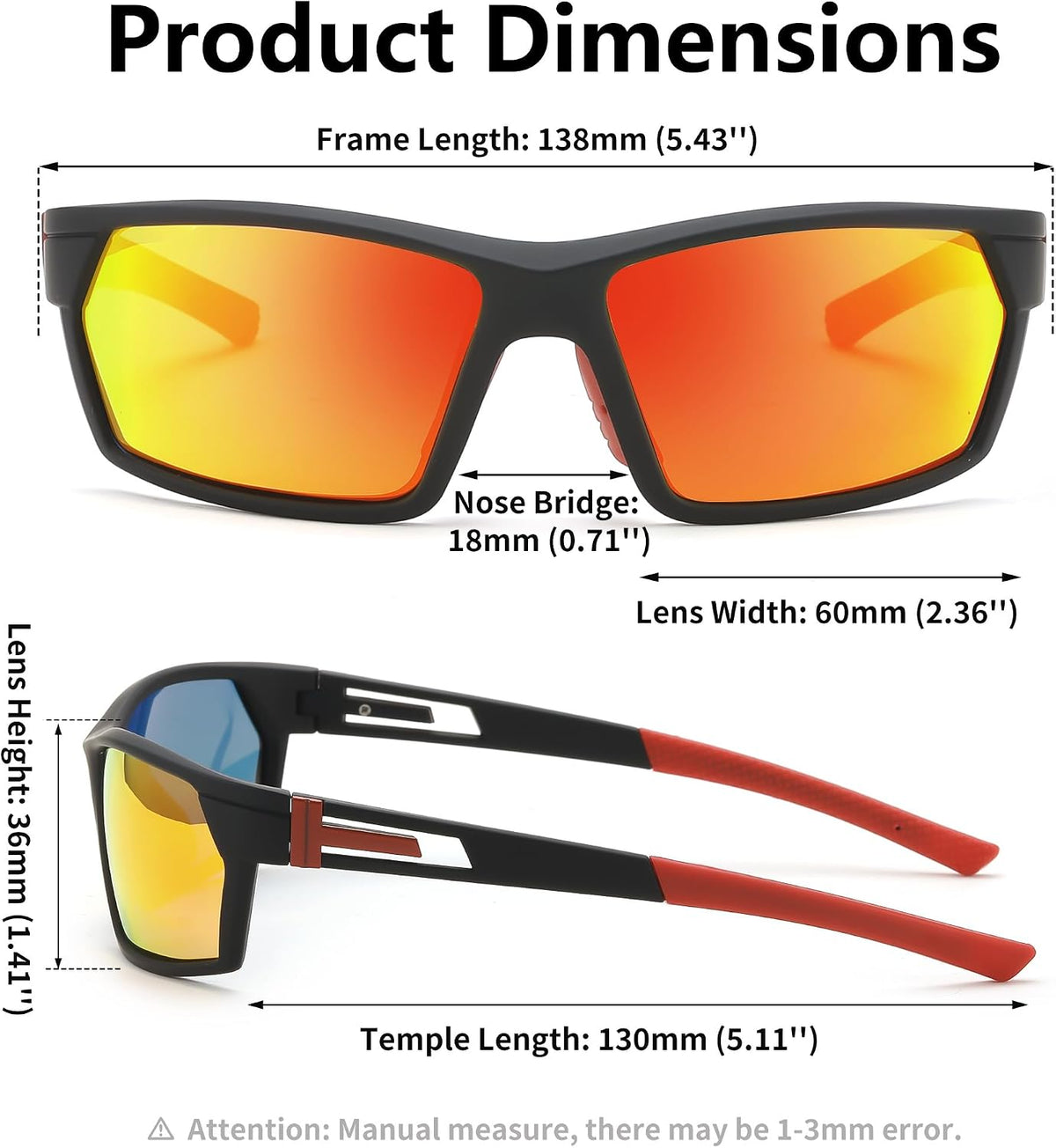 ÉÌƷͼƬ 27 | B0CWV23RCP | FEISEDY Polarized Sports Sunglasses for Men Women Youth Baseball Cycling Running Glasses UV400 Protection B0135
