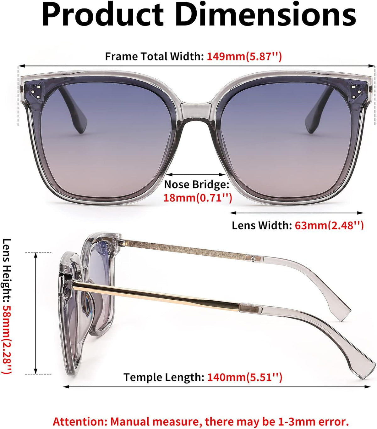 ÉÌƷͼƬ 14 | B0BB2BM9KF | FEISEDY Sunglasses Womens, Oversized Retro Square Polarized Sunglasses, Trendy Shades UV400 B2901