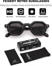 ÉÌƷͼƬ 22 | B0CSJQ26W8 | FEISEDY Octagon Sunglasses for Women - Thick Frame Fashion Rectangle Sun Glasses - Summer UV400 Protection