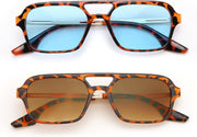 ÉÌƷͼƬ 39 | B0925V3NP4 | FEISEDY Vintage Square 70s Flat Aviator Sunglasses Women Men Metal Design Shades B2752