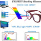 商品图片 3 | B082SVW71F | FEISEDY Retro Reading Glasses Thick Square Big Frame Blue Light Blocking Lens Anti Glare Digital Eyestrain B2534