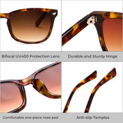ÉÌƷͼƬ 5 | B0DFPVZVTV | FEISEDY Classic Bifocal Reader Sunglasses for Women Men Square Blue Light Reading Glasses B0231
