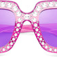 商品图片 10 | B0CFHLB4YT | FEISEDY Kids Sunglasses for Girls Oversized Square Sparkling Party Sun Glasses Lightweight Fashion Shades B0053