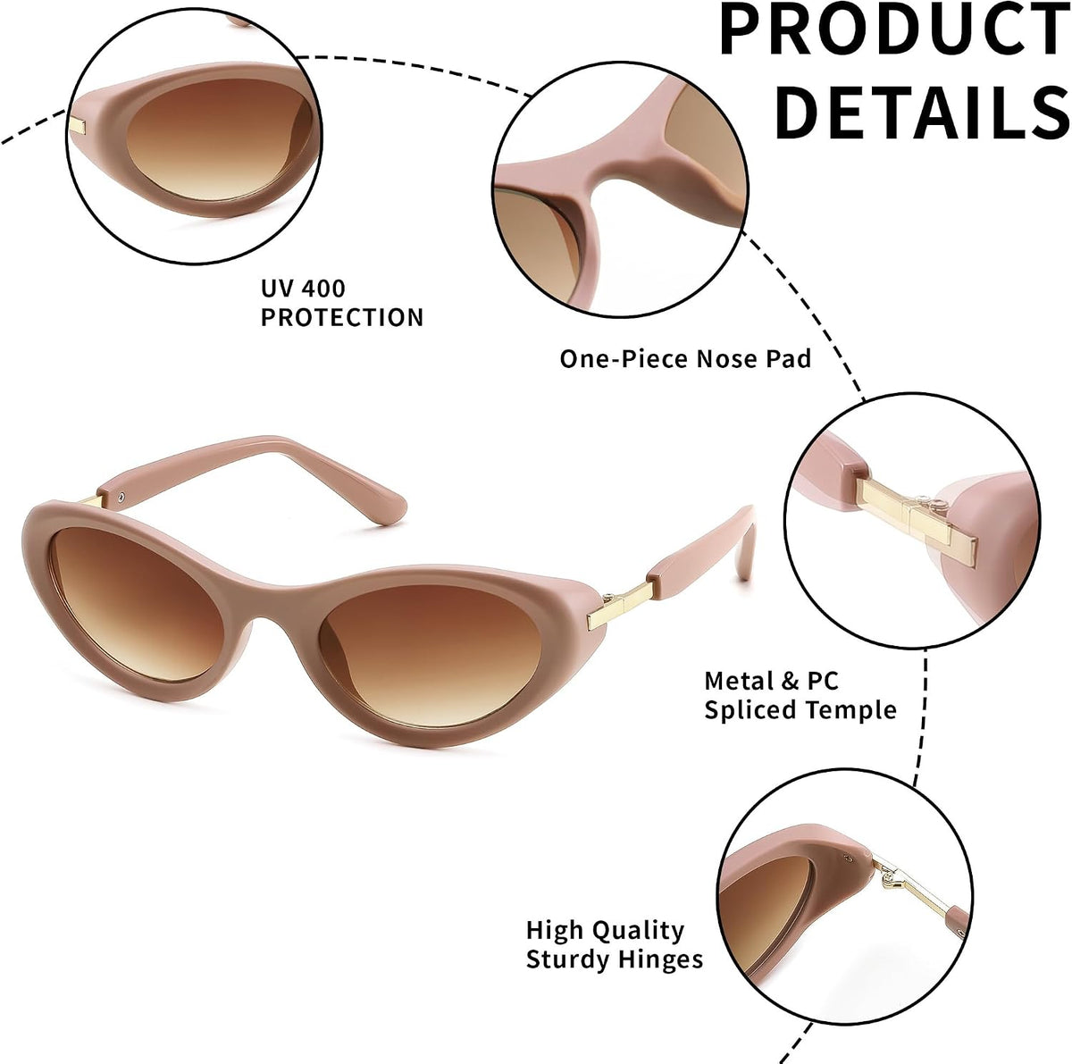 ÉÌƷͼƬ 19 | B0GX9KMP8W | FEISEDY Cat eye Sunglasses for Women and Men UV400 Protection, Retro Trendy Classic Sunnies B0436