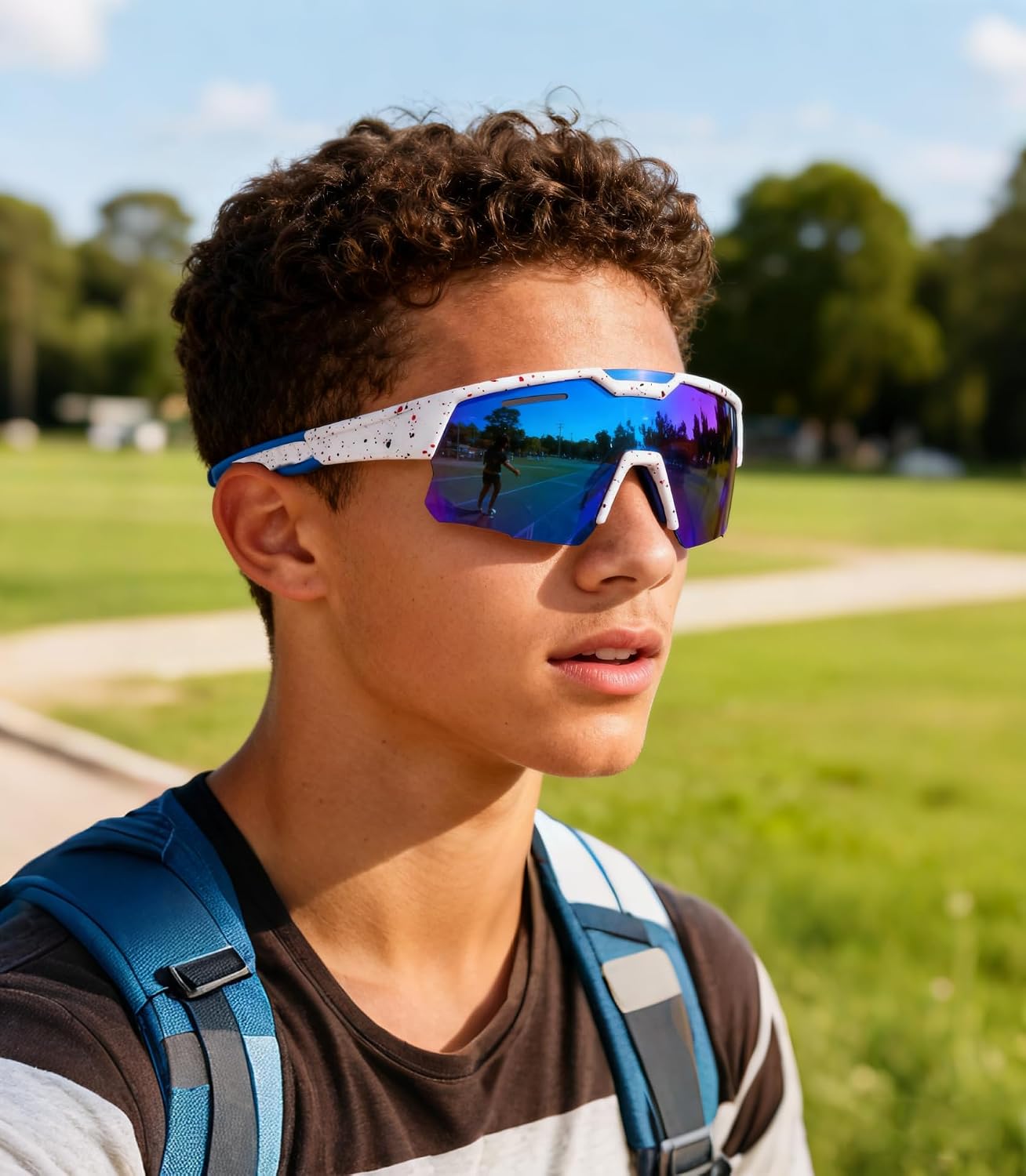 商品图片 10 | B0D78P6WRV | FEISEDY Kids Teens Baseball Polarized Sunglasses Sports Cycling Glasses for Youth Boys Girls Age 8-16 B0157