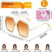 ÉÌƷͼƬ 31 | B08C7TTTDN | FEISEDY Women Large Hexagon Inspired Sunglasses Fashion Irregular Design Style Geometric B2503