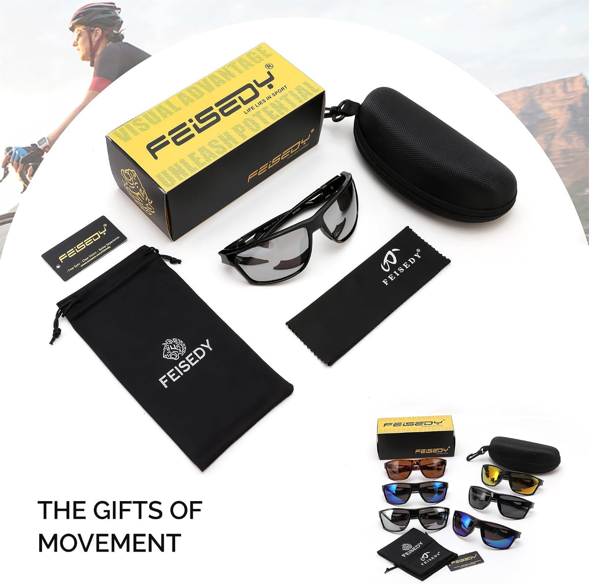 ÉÌƷͼƬ 33 | B0GZTNR5BZ | FEISEDY Sport Sunglasses Polarized UV400 Protection for Men Women B1389