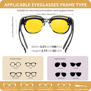 ÉÌƷͼƬ 14 | B0FX4NQCGM | FEISEDY 2Pack Night Driving Glasses Over Glasses with Yellow Lenses Fit Over Polarized Nighttime Sunglasses B0331