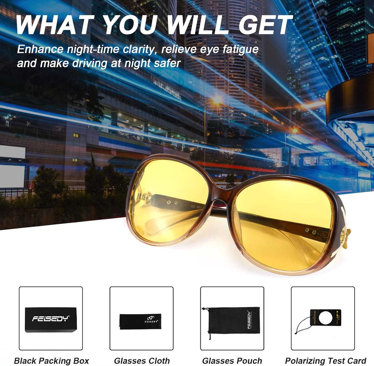 商品图片 38 | B08S7G8RRP | FEISEDY Oversized Polarized Sunglasses Women Men Large Shades B2730