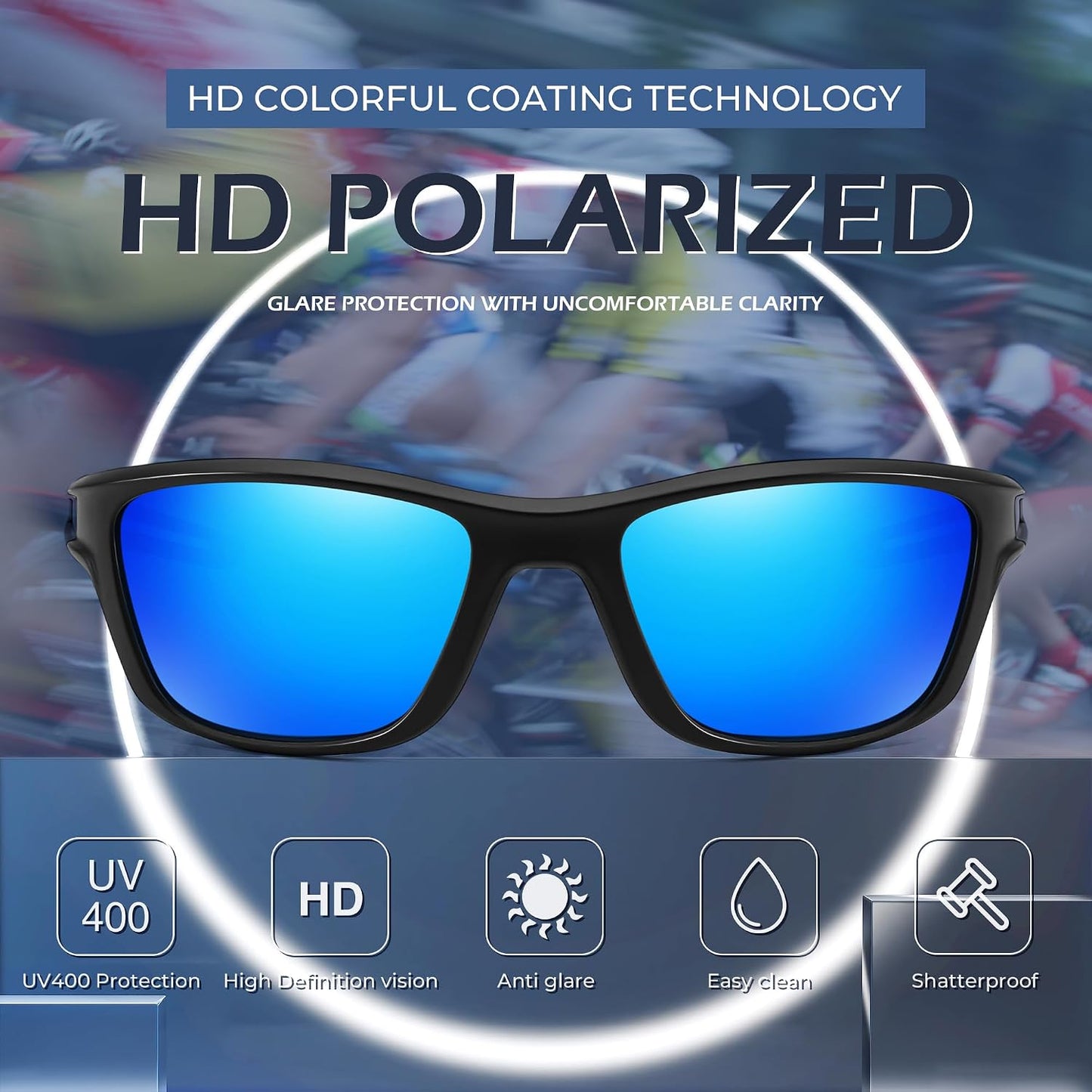 商品图片 3 | B0CTXW1SQG | FEISEDY Sports Polarized Sunglasses For Men Women Cycling Driving Fishing Running UV400 Protection B0125