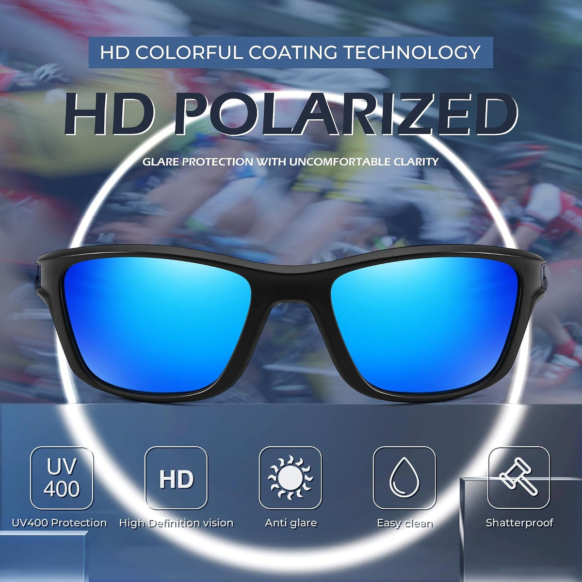 ÉÌƷͼƬ 3 | B0CTXW1SQG | FEISEDY Sports Polarized Sunglasses For Men Women Cycling Driving Fishing Running UV400 Protection B0125