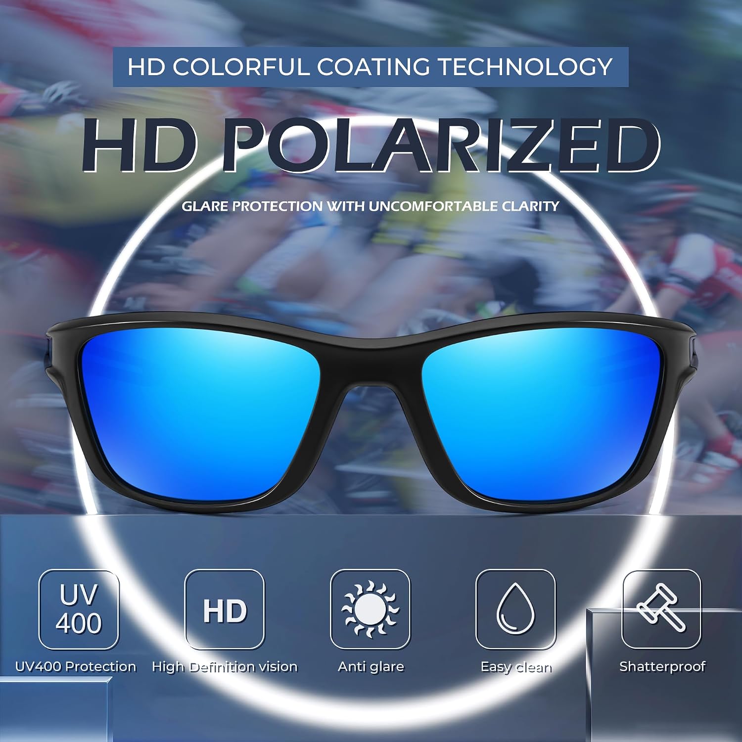 商品图片 3 | B0CTXW1SQG | FEISEDY Sports Polarized Sunglasses For Men Women Cycling Driving Fishing Running UV400 Protection B0125