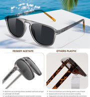 ÉÌƷͼƬ 9 | B0F4D461TF | FEISEDY Polarized Aviator Mens Sunglasses Square Modern Women Vintage Style Acetate Frame UV400 B0191