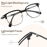 ÉÌƷͼƬ 17 | B0FKT9PDRD | FEISEDY Retro Semi Rimless Blue Light Glasses for Women Men B0438
