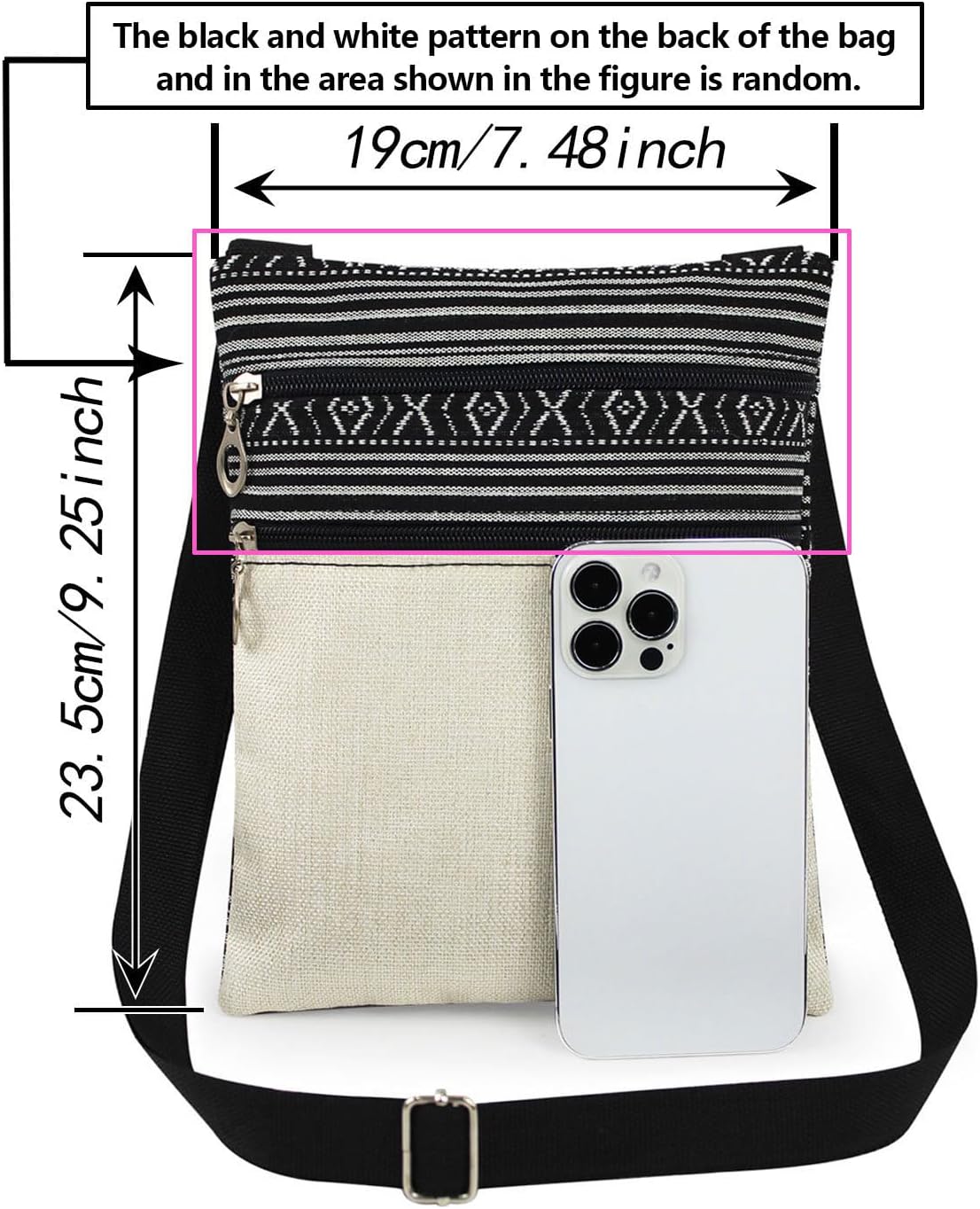 商品图片 4 | B0GF88TPKX | Leaf Pattern Crossbody Handbag with Zipper Colorful Unique Small Crossbody Flower Purse for Women, Creative Phone Hand Bags