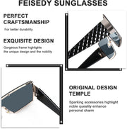 ÉÌƷͼƬ 6 | B093DFHTBC | FEISEDY Oversized Square Sunglasses for Women Men Flat Top Shield Sunglasses One Piece Frameless Shades B2767