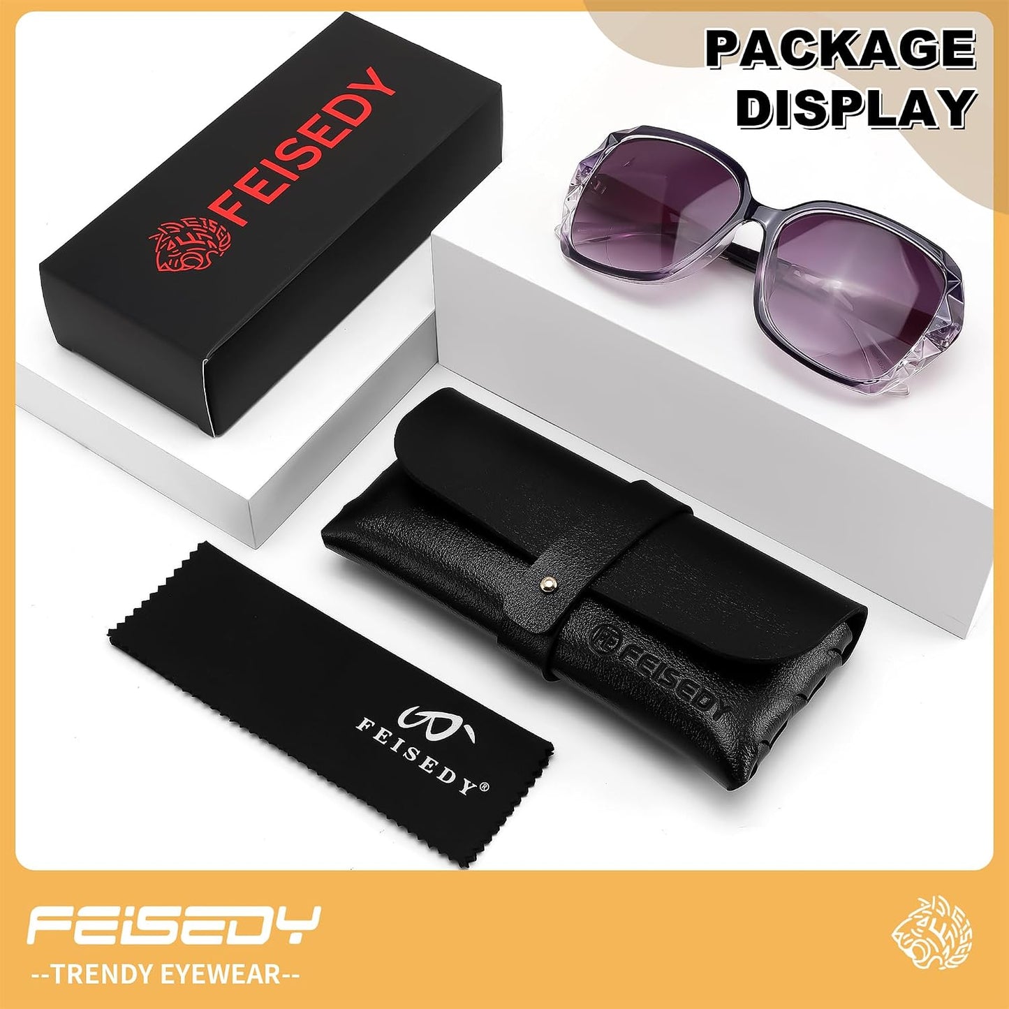 商品图片 5 | B0GSVYSZZX | FEISEDY Oversized Butterfly Bifocal Sunglasses Reader for Women B0353