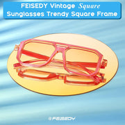 ÉÌƷͼƬ 7 | B0B9BNZRMZ | FEISEDY Retro Aviator Square Sunglasses for Women Men UV400 B2939