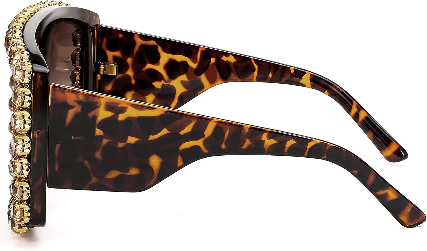 商品图片 3 | B09YHJ846J | FEISEDY Square Diamond Sunglasses for Women Retro Fashion Shiny Rhinestone Sun Glasses B2916