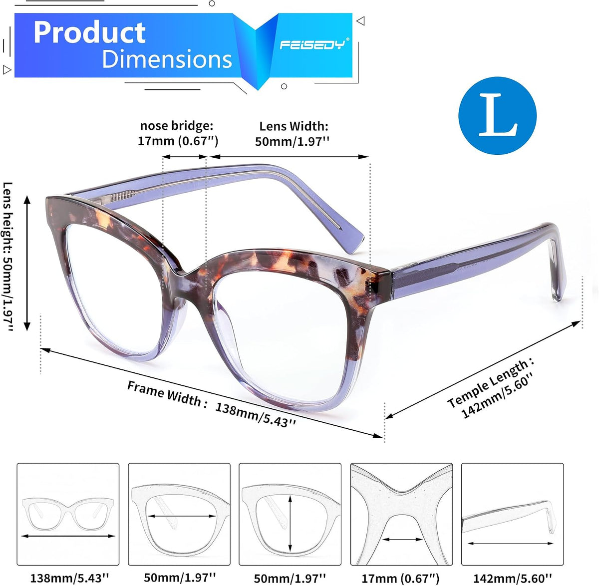 ÉÌƷͼƬ 11 | B0CNGMZZZX | FEISEDY Retro Square Reading Glasses Anti Glare Digital Blue Light Blocking Eyestrain for Women Reader B0058