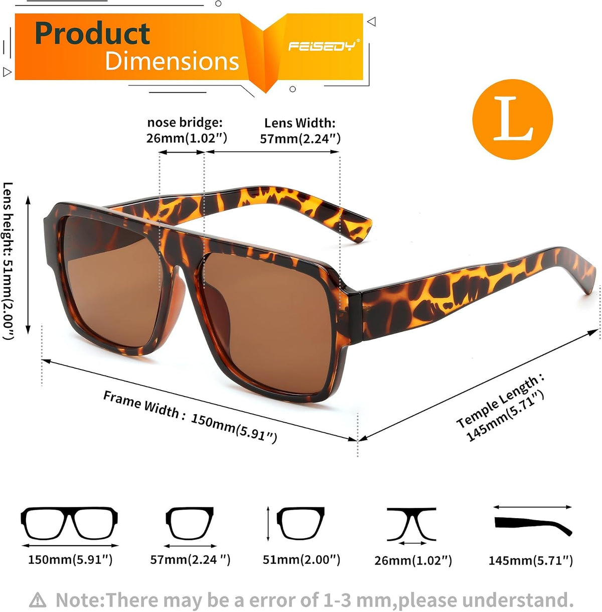 ÉÌƷͼƬ 15 | B0D3M21LQ4 | FEISEDY Square Sunglasses for Women Men Rectangle Classic Sunglasses Designer Thick Frame Shades Sun Glasses UV400 B0166