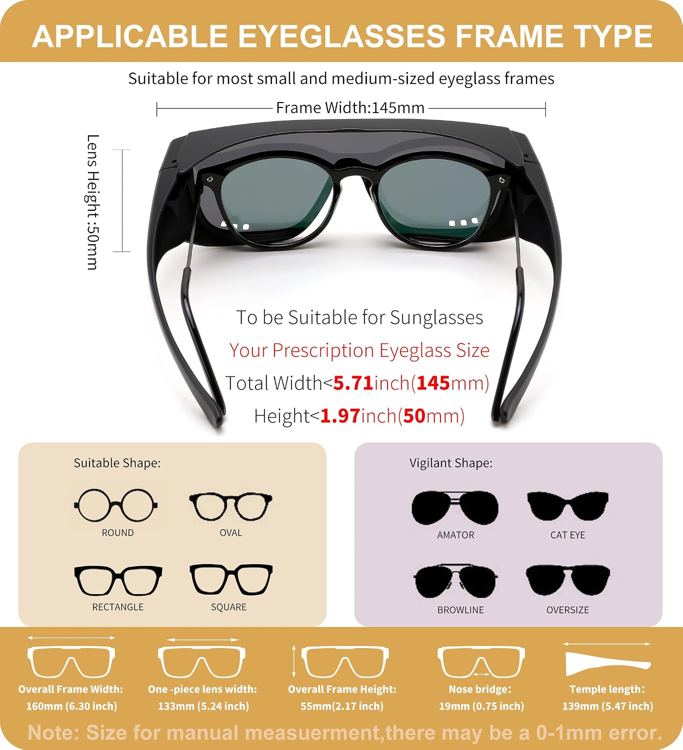 商品图片 32 | B0H2Z4Q1KM | FEISEDY Fit Over Glasses Polarized Sunglasses for Men Women B0456