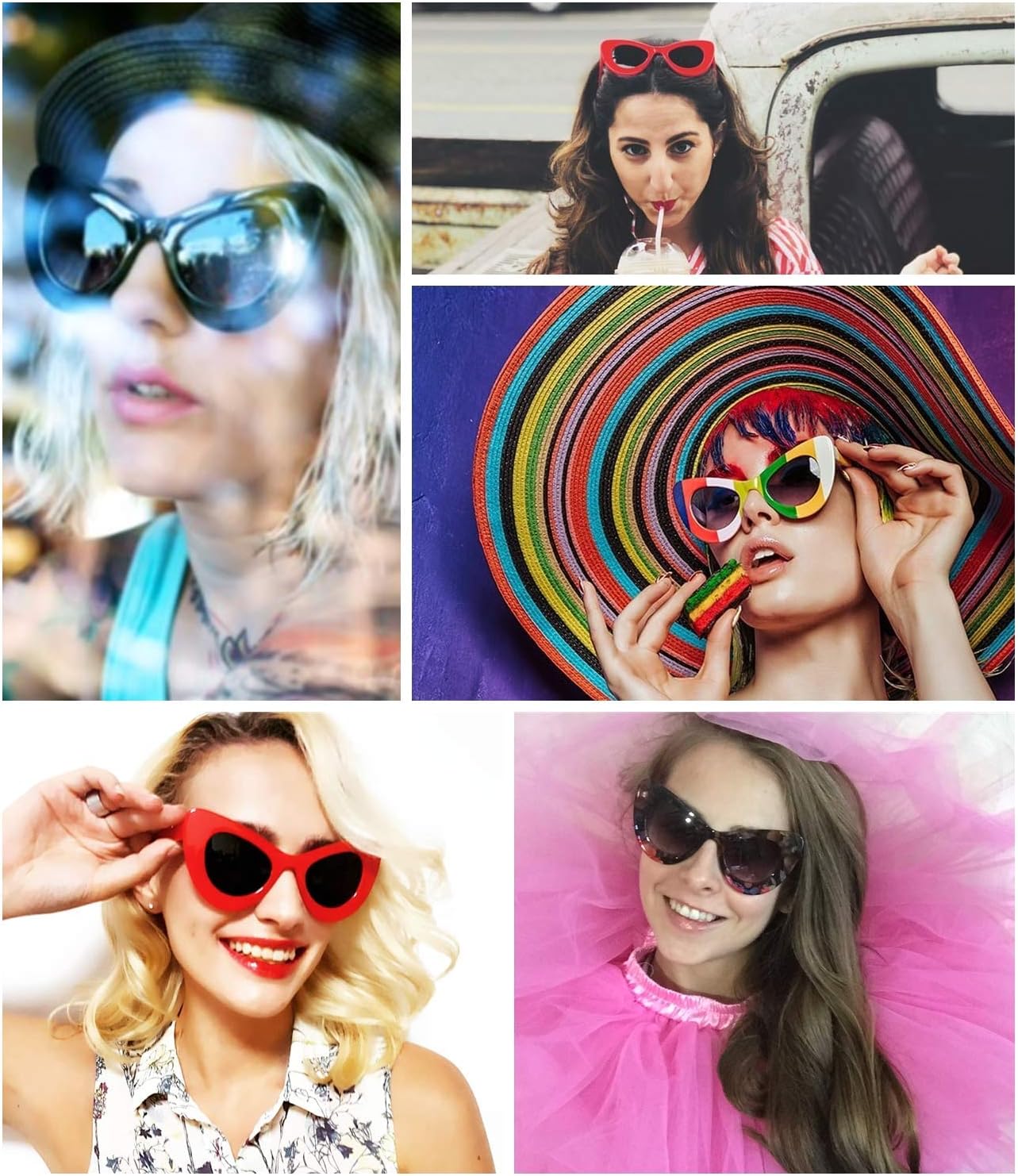 商品图片 7 | B01K4IHOT2 | FEISEDY Retro Cat Eye Women Sunglasses Cateye Acetate Frame Polycarbonate Lenses B2239