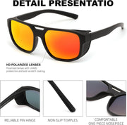 ÉÌƷͼƬ 9 | B0FV3CK7PF | FEISEDY Polarized Sunglasses Men Women Side Shield Goggles Retro Pilot Square Steampunk Fishing Sun Glasses B0348