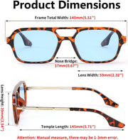 ÉÌƷͼƬ 28 | B0925V3NP4 | FEISEDY Vintage Square 70s Flat Aviator Sunglasses Women Men Metal Design Shades B2752
