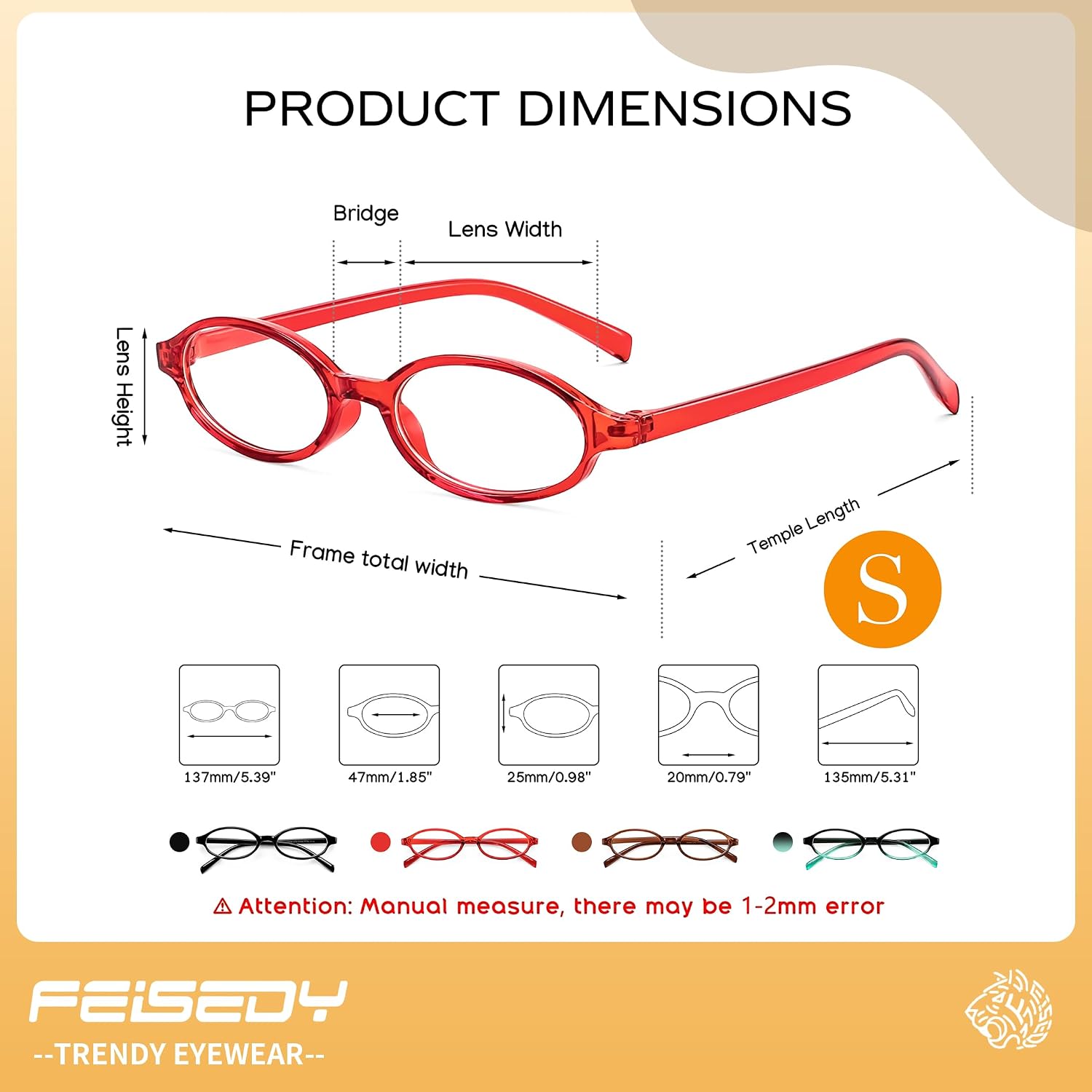 商品图片 16 | B0DKNKBFBX | FEISEDY Y2K Retro Oval Nerd Blue Light Glasses for Women B0258